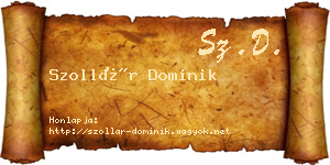 Szollár Dominik névjegykártya